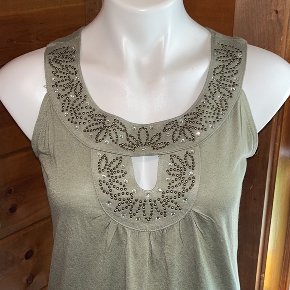 Private Boutique label tank style top key hole sexy front bling detail BEAUTIFUL - Picture 5 of 11